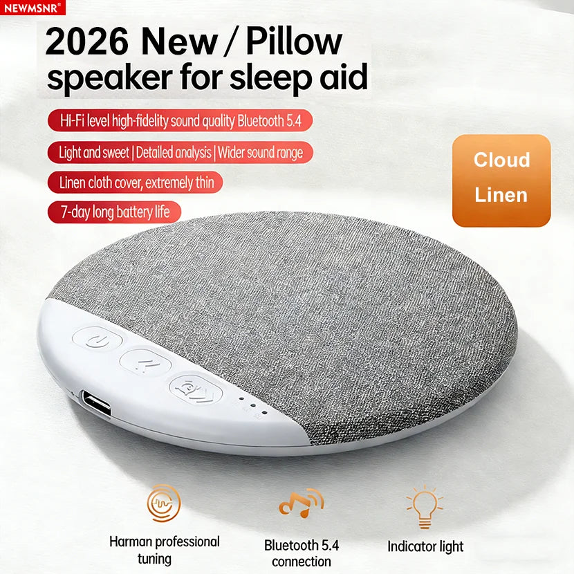 Upgraded Wireless Pillow Speaker Bluetooth Sleep Under Pillow Timers