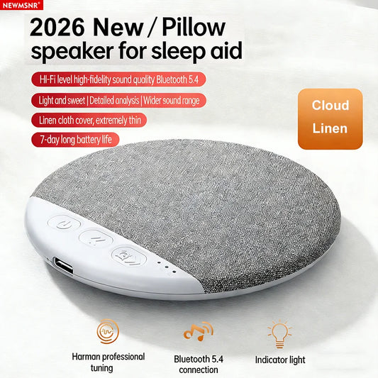 Upgraded Wireless Pillow Speaker Bluetooth Sleep Under Pillow Timers