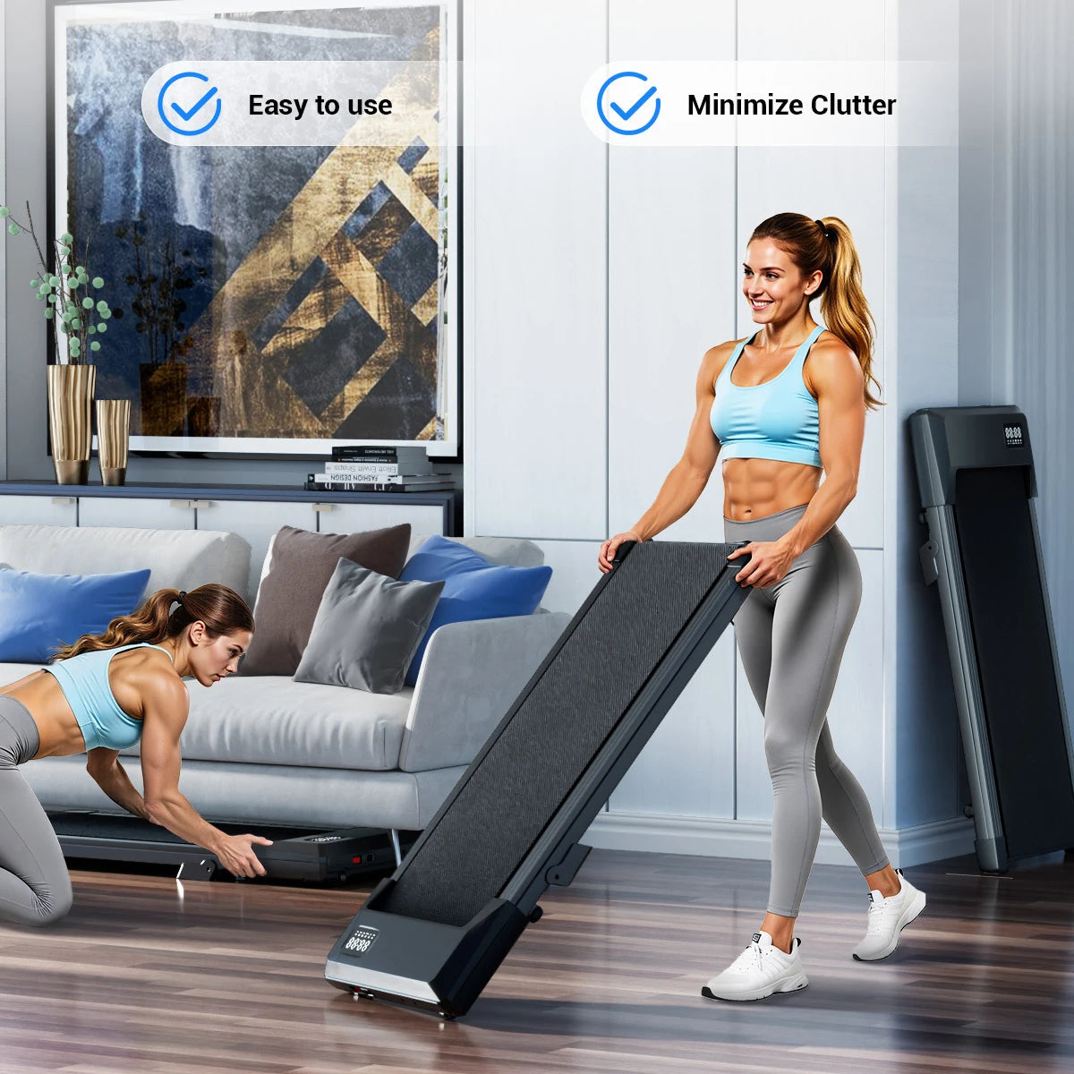 Superun Foldable Under Desk Treadmill 2.5 HP Quiet Walking Pad