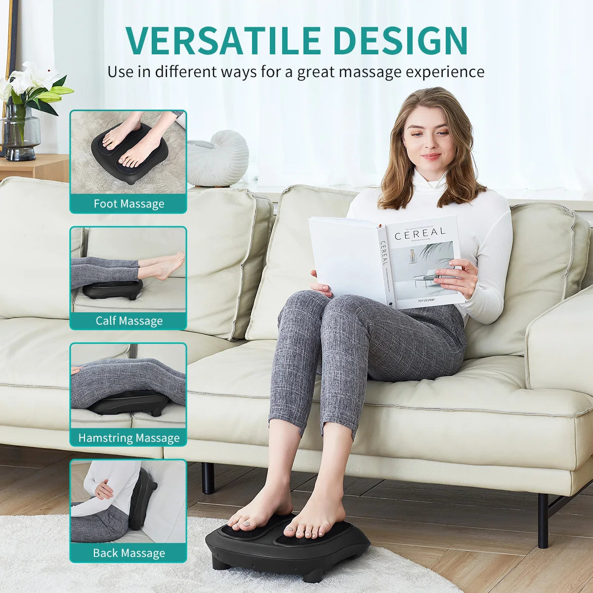 Nekteck Foot Massager With Heat Shiatsu Kneading Relief