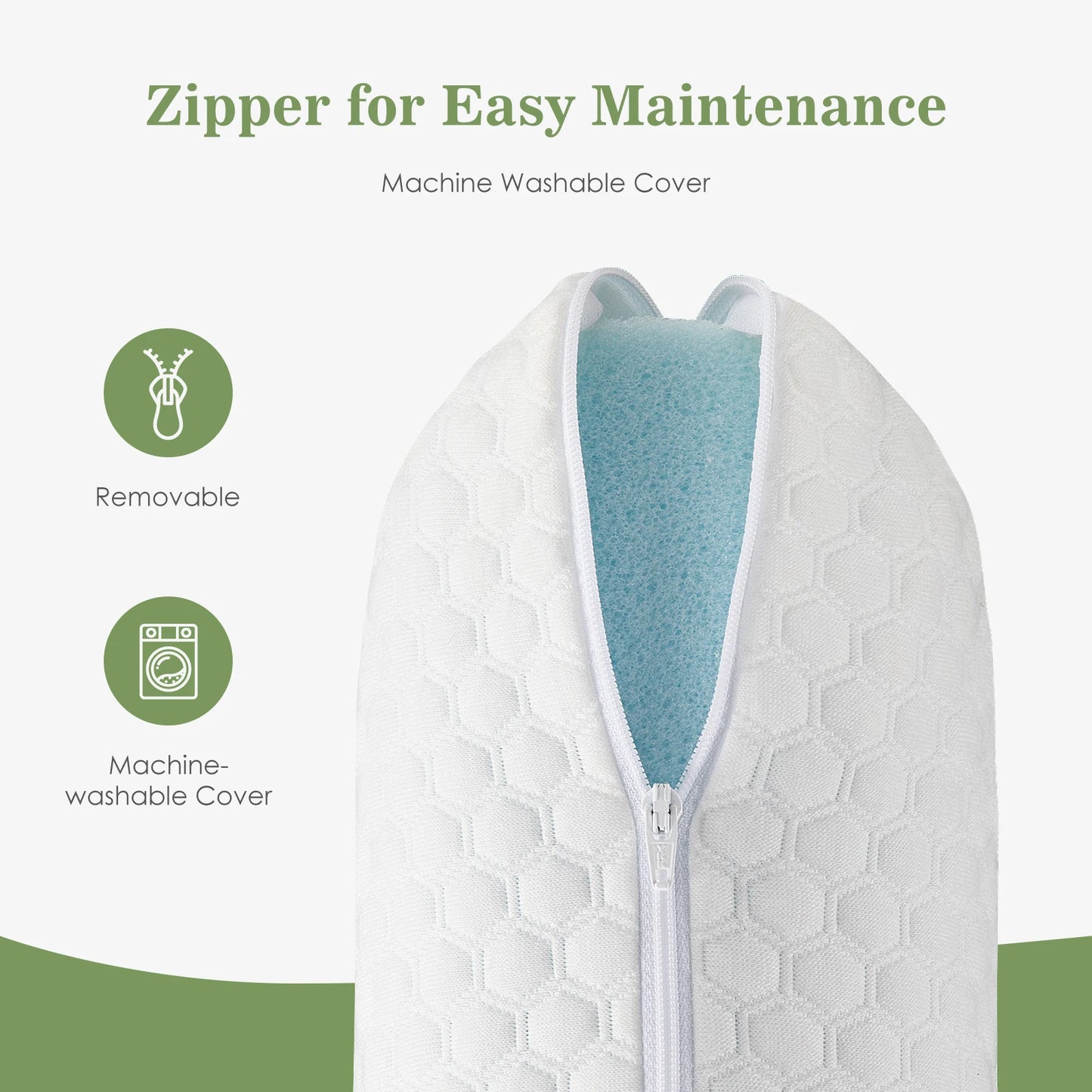 JHK Memory Foam Pillows Neck Support With Ventilated Cover