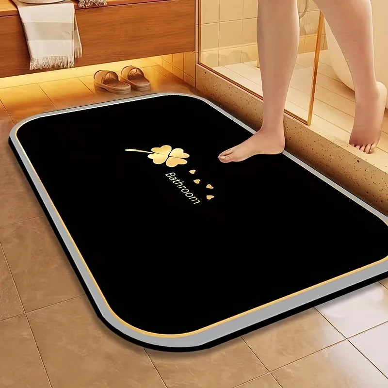 NONECN Diatomite Bath Mat Quick Dry Non Slip Water Absorbent