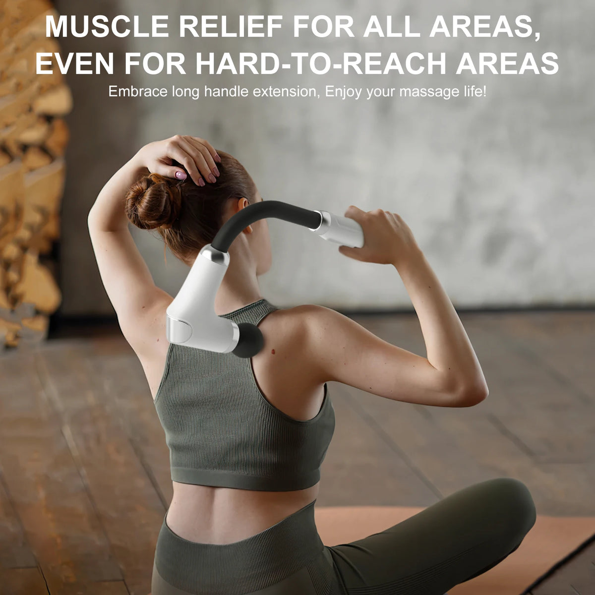 Long Handle Rechargeable Massage Gun For Deep Tissue Relief