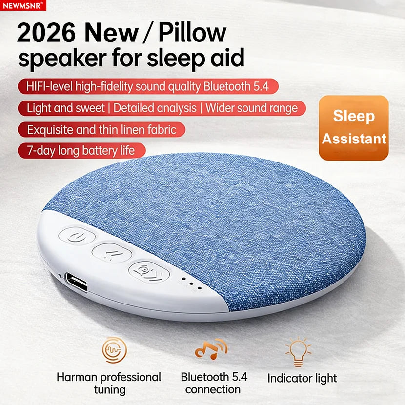 Upgraded Wireless Pillow Speaker Bluetooth Sleep Under Pillow Timers