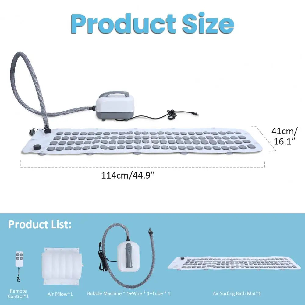 Portable Spa Bubble Bath Mat With Remote And Pillow