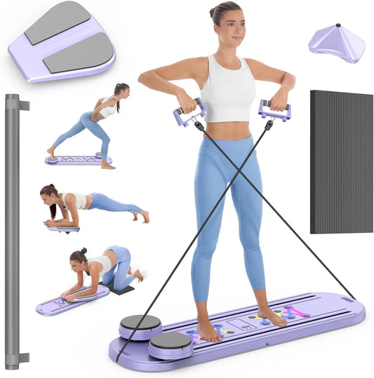 Foldable Pilates Reformer Set 7 In 1 Portable Ab Core Trainer
