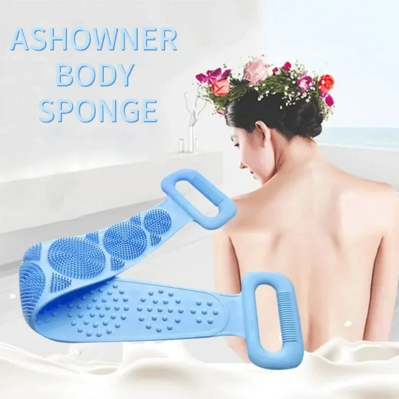 Silicone Back Scrubber Massage Exfoliating Bath Brush Sponge