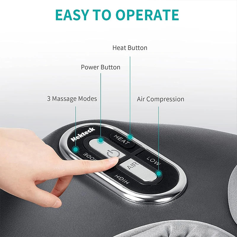 Nekteck Foot Massager With Heating And Air Compression Shiatsu