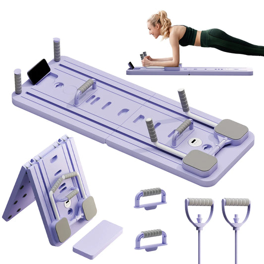 Ab Pilates Board Adjustable MultiFunctional Abdominal Fitness Board With Bands
