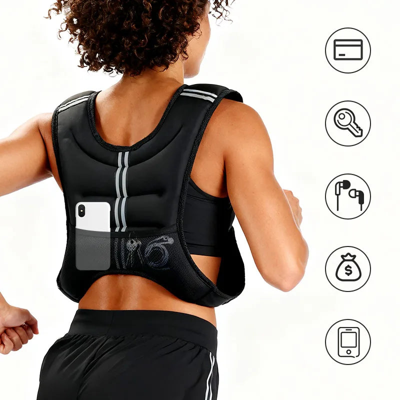 Weight Vest With Reflective Stripe For Workout And Running Training