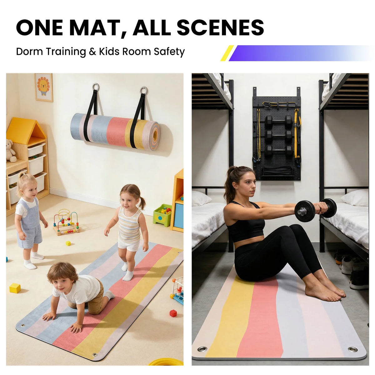 Non Slip Foldable Hanging Fitness Mat For Home Gym Workouts