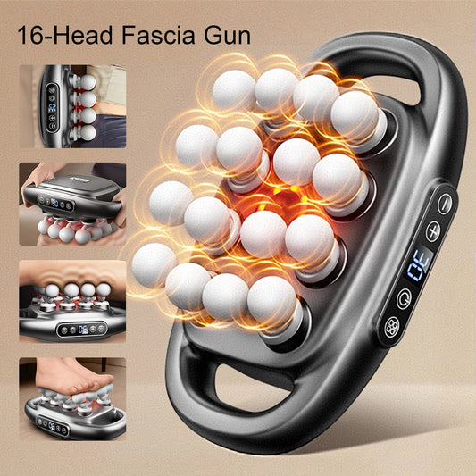 Foreverlily 16 Head Fascia Gun High Frequency Vibration Massager