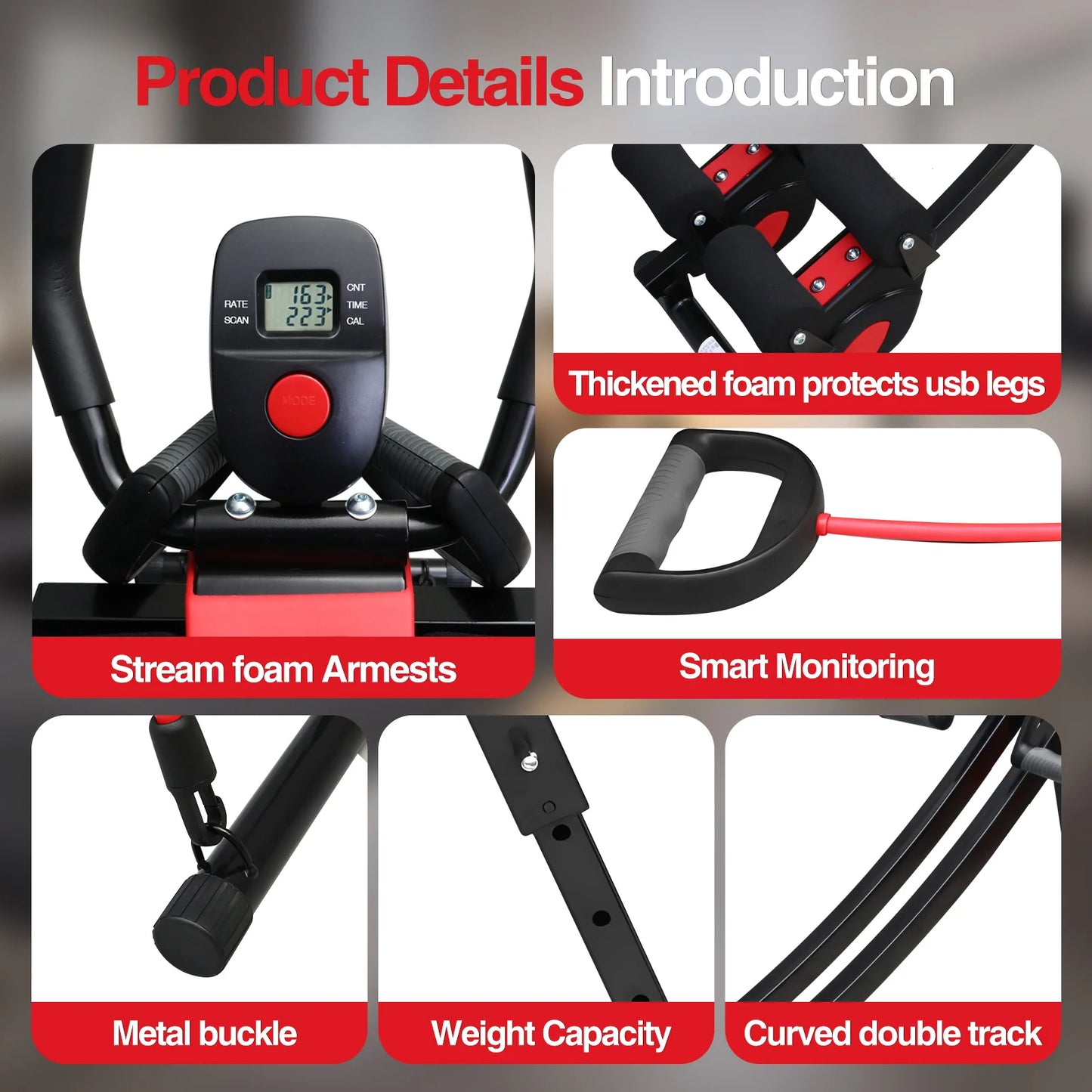 Abdominal Curling Exercise Machine Foldable Abdominal Trainer