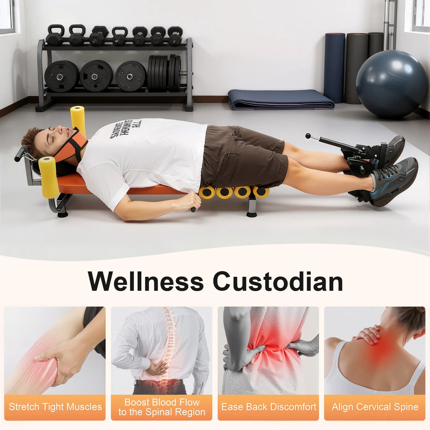 Adjustable Back Stretch Bench for Neck and Spinal Decompression