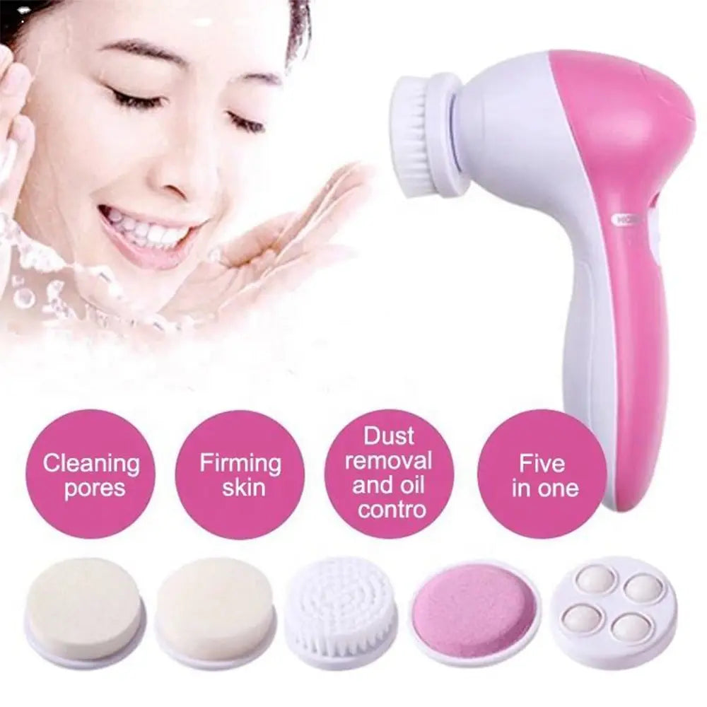 Five In One Electric Facial Cleansing Brush Massager
