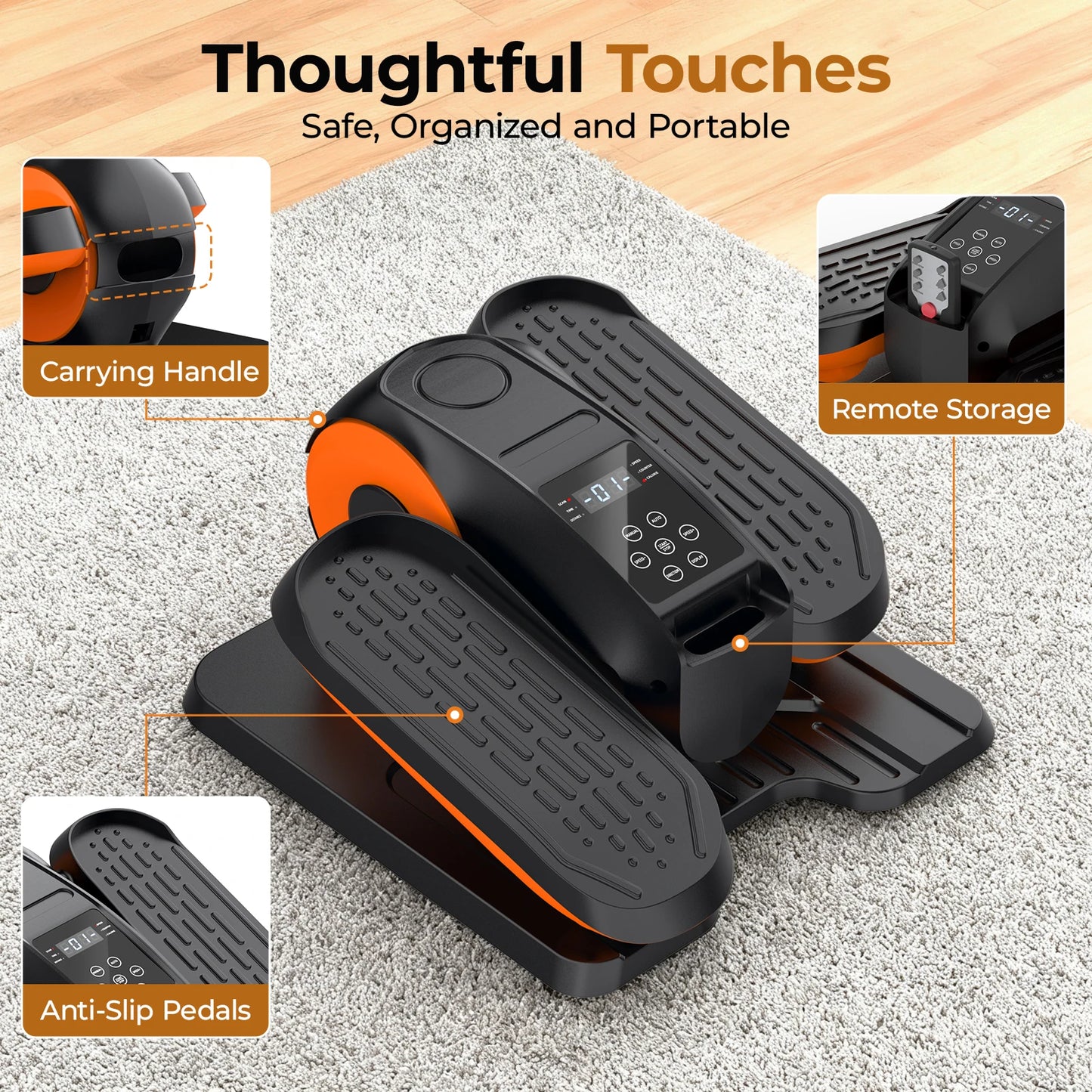 Under Desk Elliptical Machine With 3 Modes And 12 Speeds