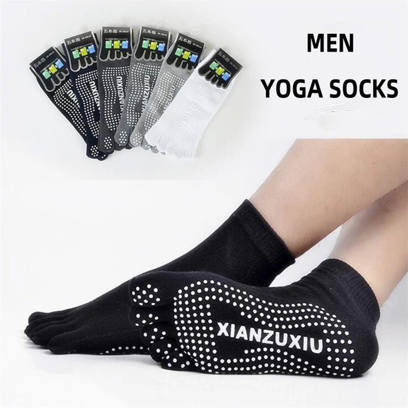 Athletic Five Toe Silicone Grip Pilates And Yoga Socks