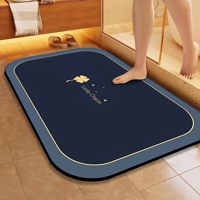 NONECN Diatomite Bath Mat Quick Dry Non Slip Water Absorbent