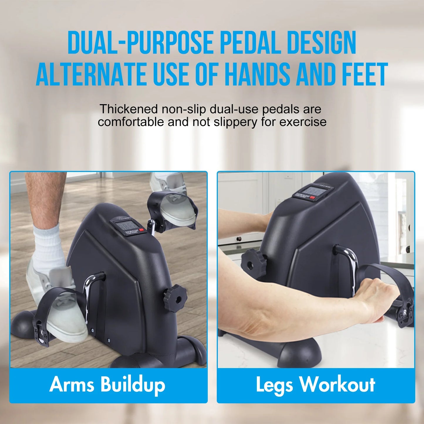 Portable Under Desk Mini Exercise Bike With LCD Monitor