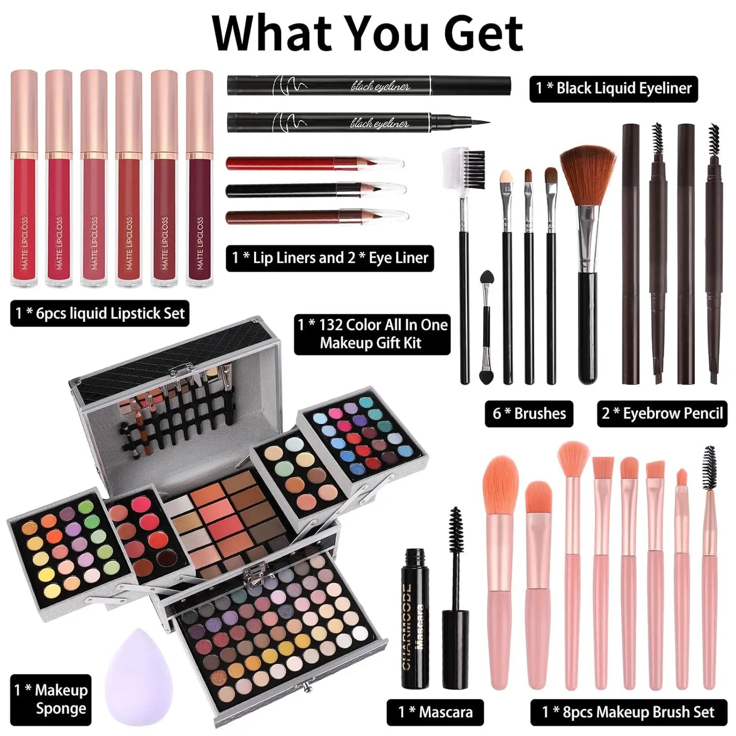 Complete Makeup Kit For Women With Eyeshadow Lip Gloss Concealer