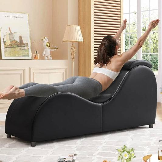 Ergonomic Curved Chaise Lounge Chair For Yoga And Relaxation