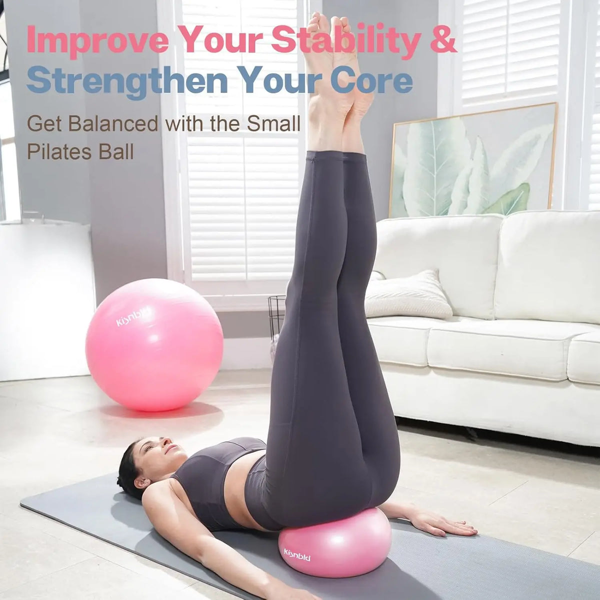 Kisnbld Mini Pilates Exercise Yoga Ball For Core Strength