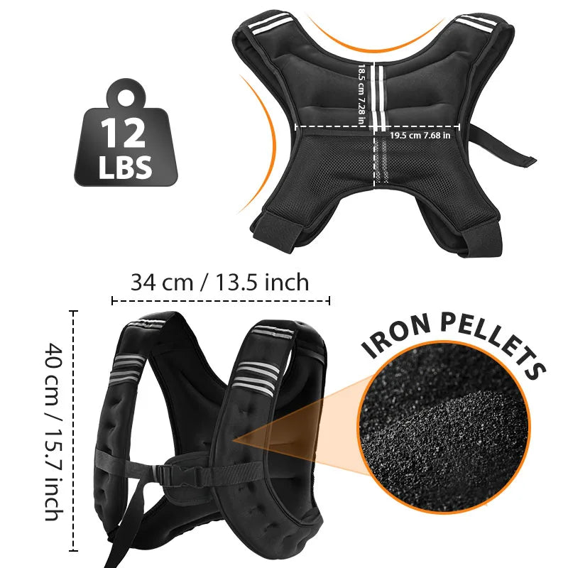 Weight Vest With Reflective Stripe For Workout And Running Training