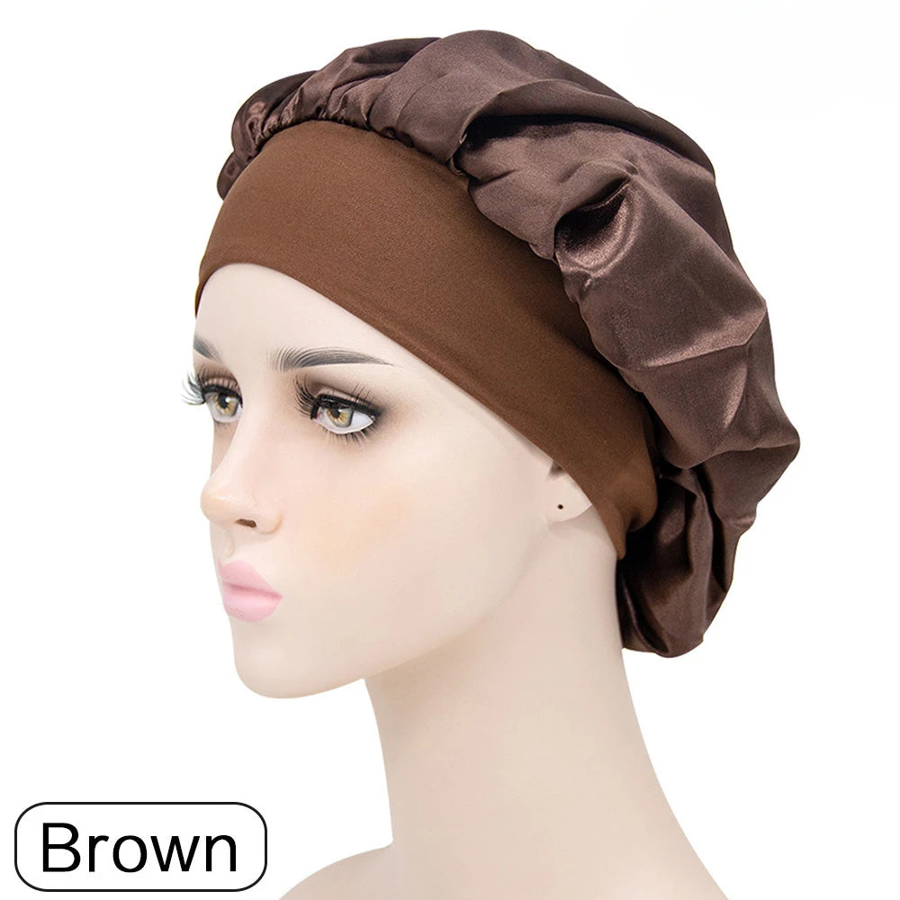 Elegant Satin Hair Bonnet For Long Hair Sleep Cap Night