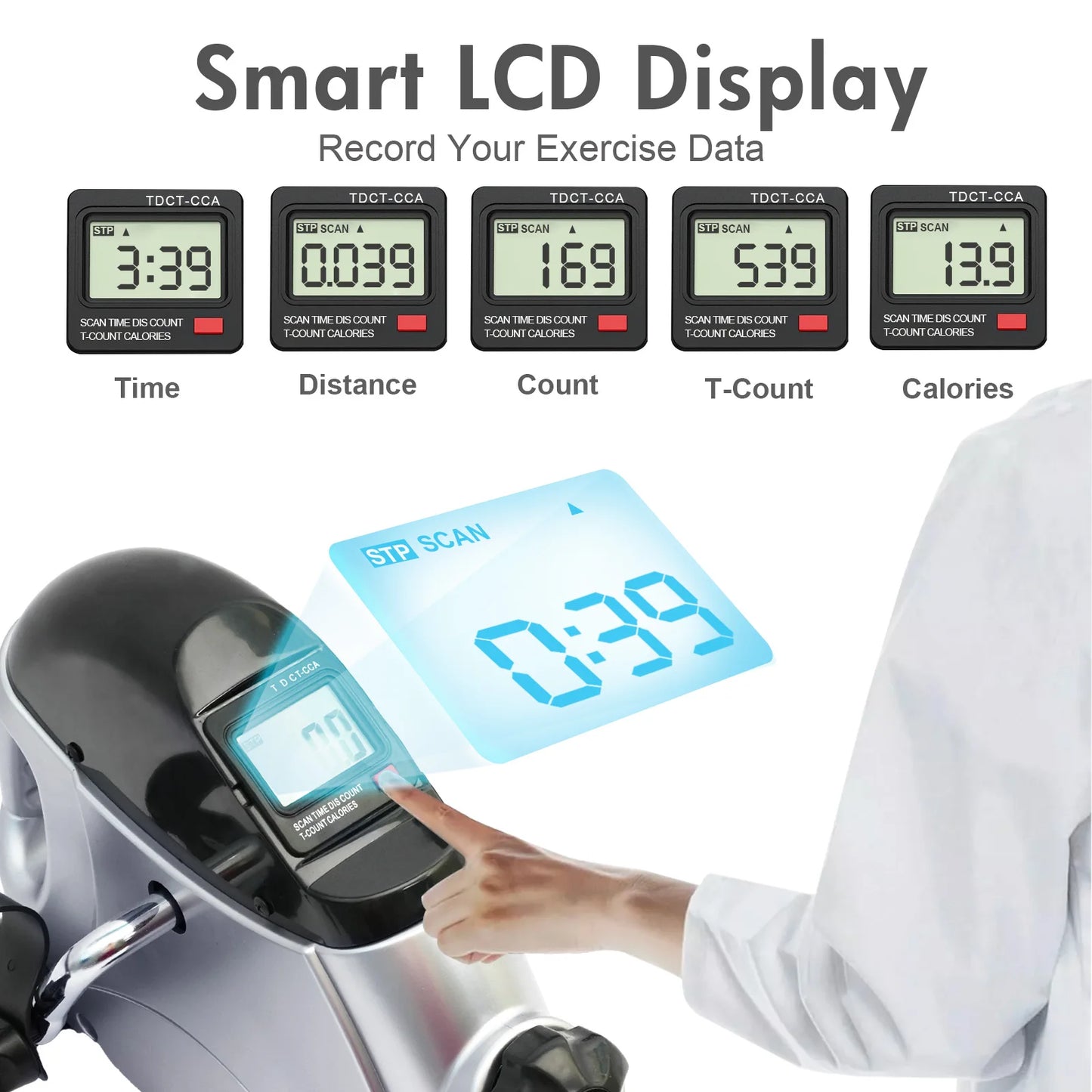 Portable Under Desk Mini Exercise Bike With LCD Monitor