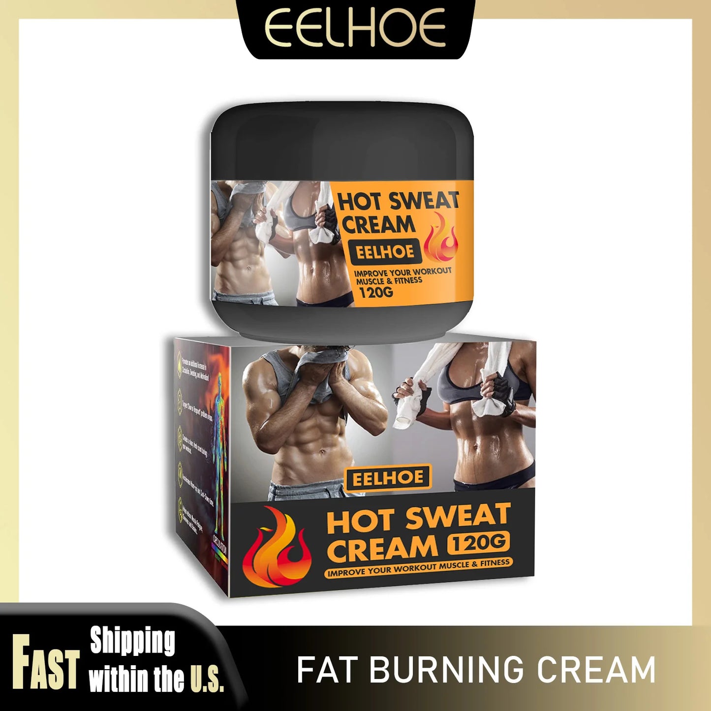 EELHOE Hot Sweat Cream For Effective Fat Burning Body Shaping