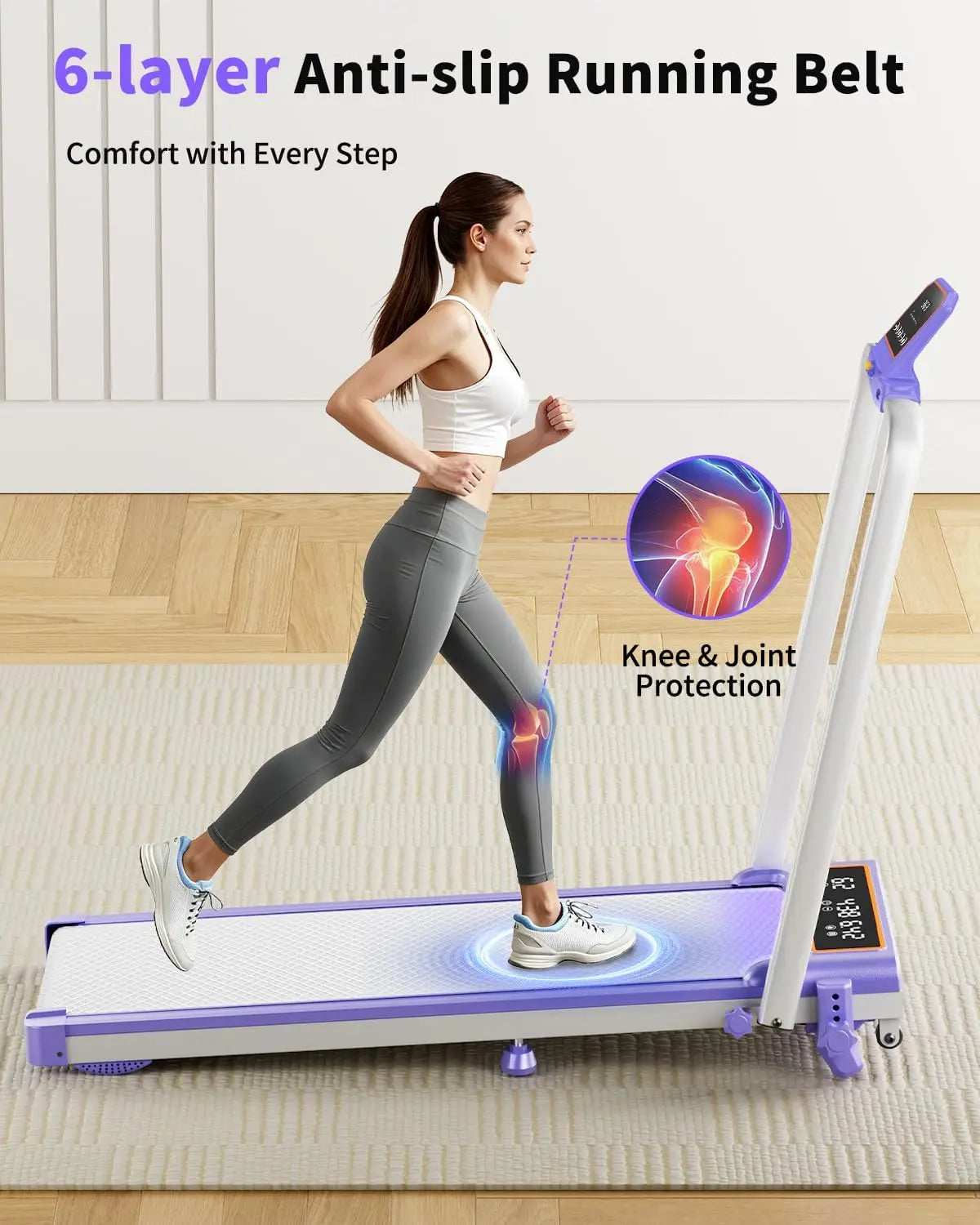 Folding Walking Pad With Incline And Dual Screen Display