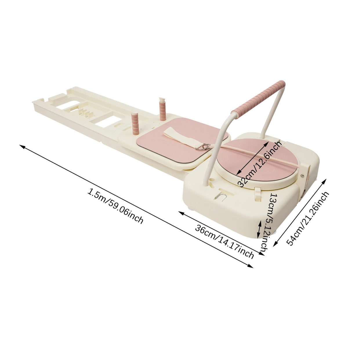 Foldable Pilates Fitness Board With Tension Bands And Balance Trainer