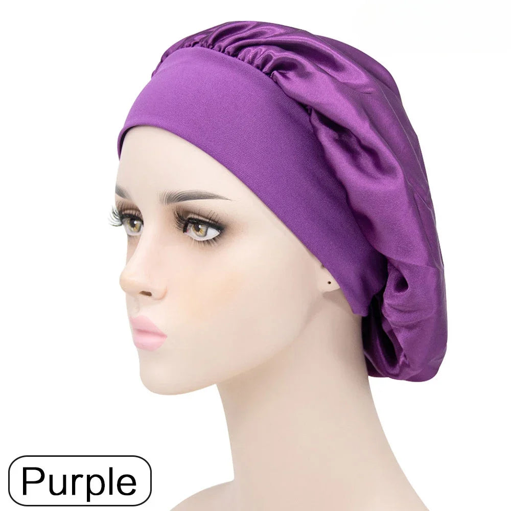 Elegant Satin Hair Bonnet For Long Hair Sleep Cap Night