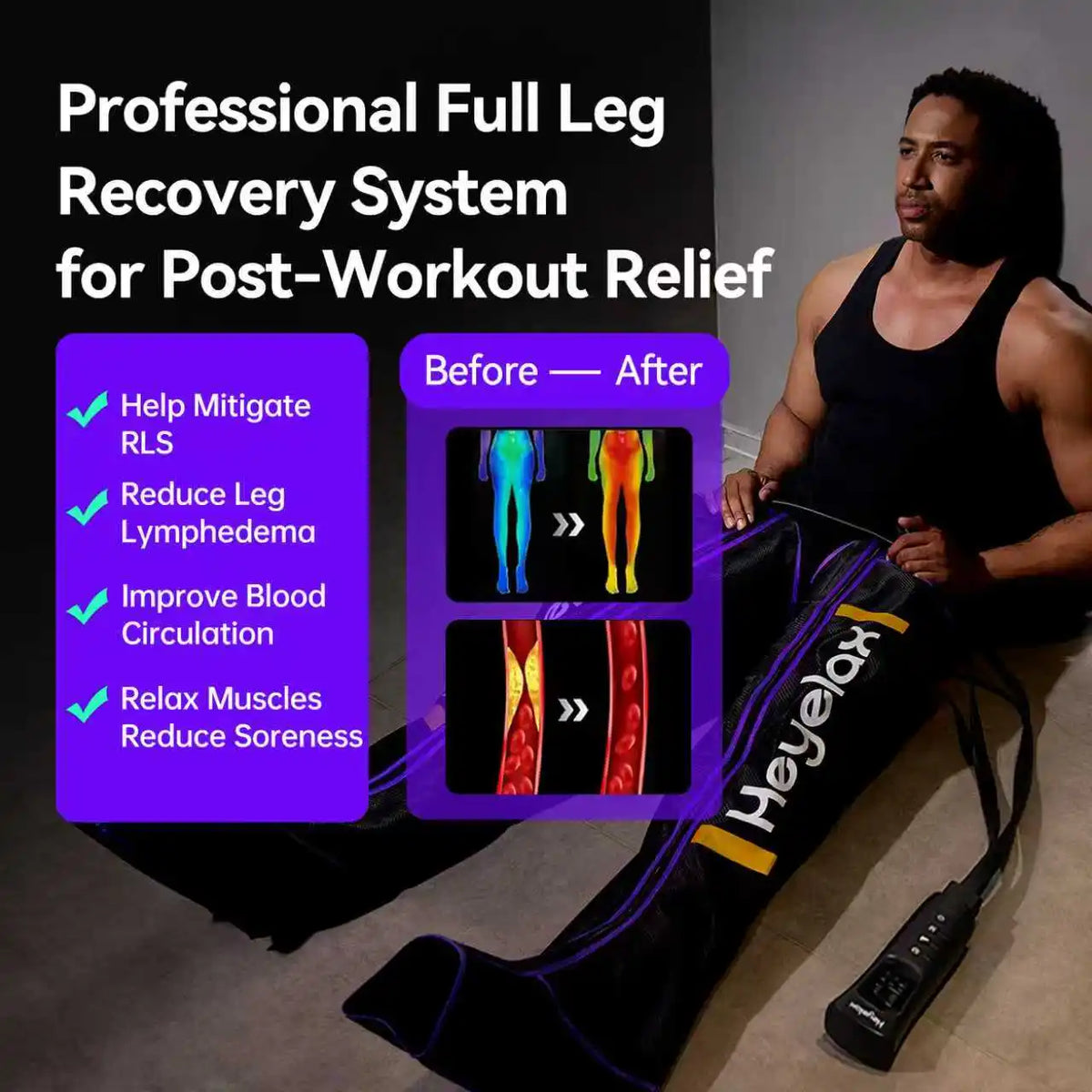 Heyelax Air Compression Massager Boots For Muscle Recovery