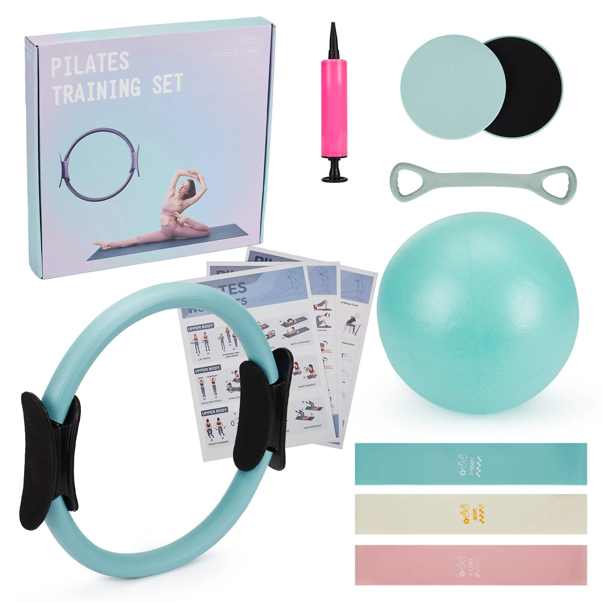 Premium Pilates Training Set With Exercise Bands And Accessories