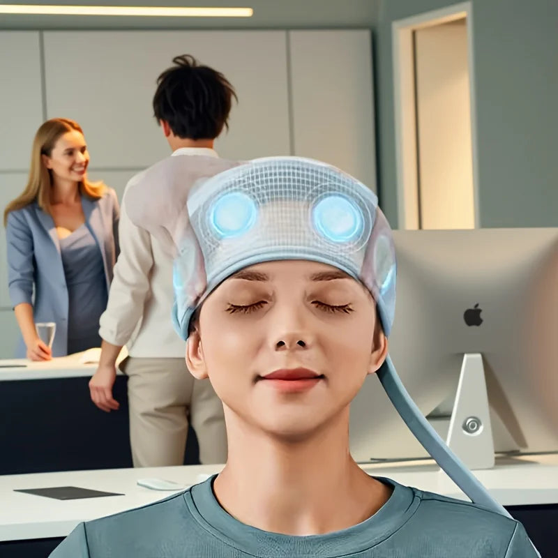 USB Powered Migraine Relief Cap Head And Eye Massager Heating