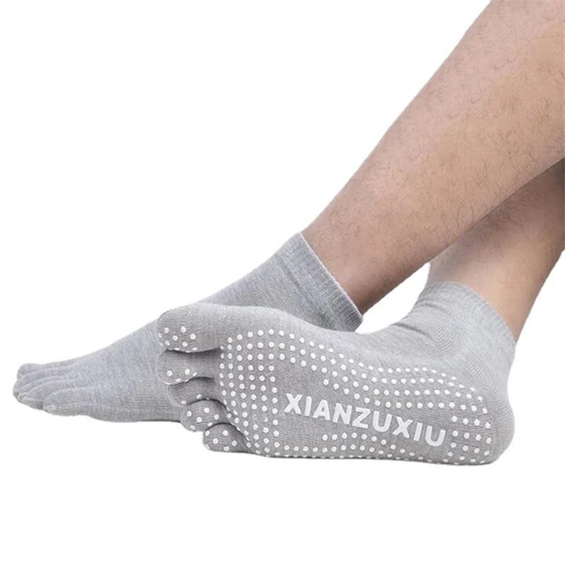 Athletic Five Toe Silicone Grip Pilates And Yoga Socks