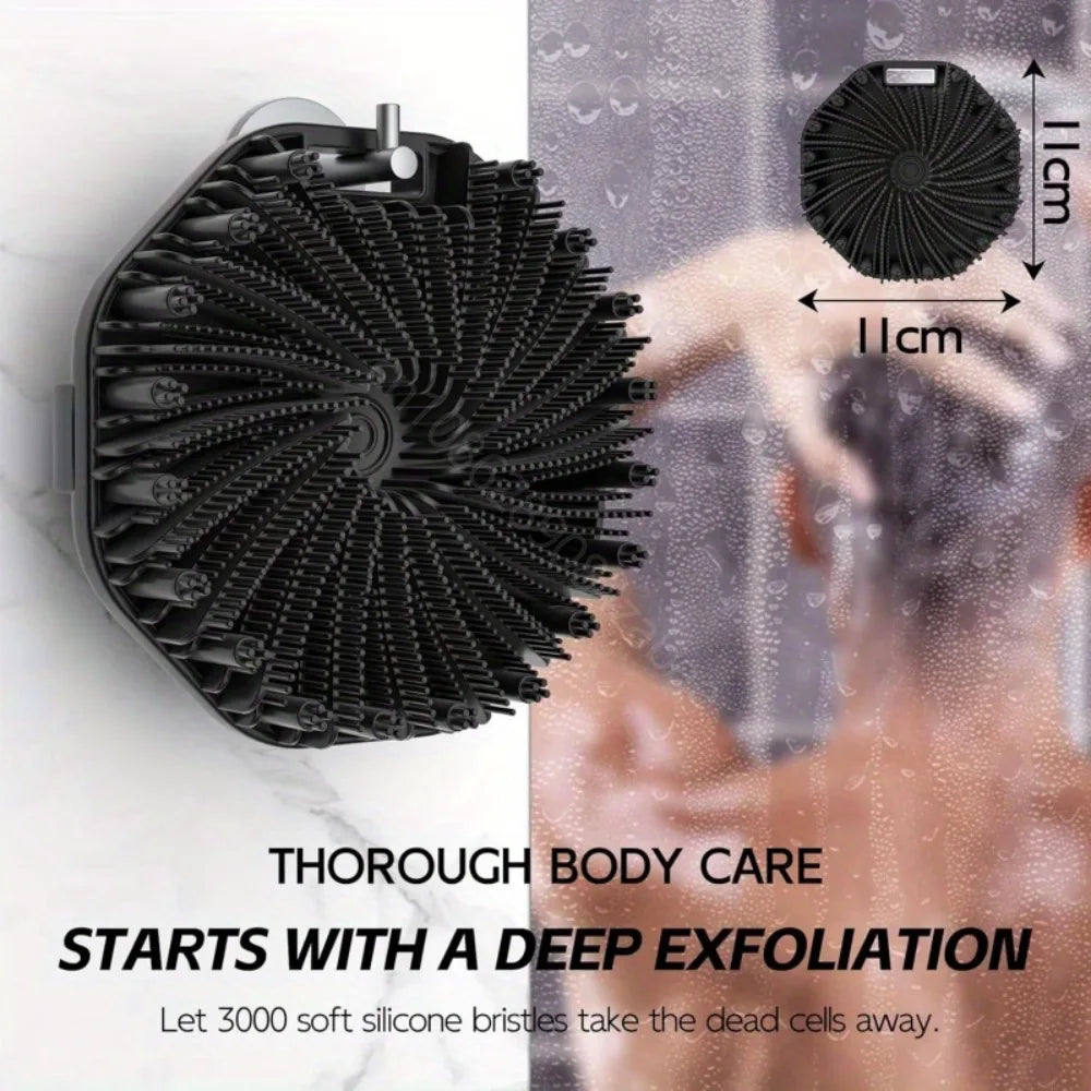 Silicone Bath Back Brush With Handle Exfoliating Scrubber