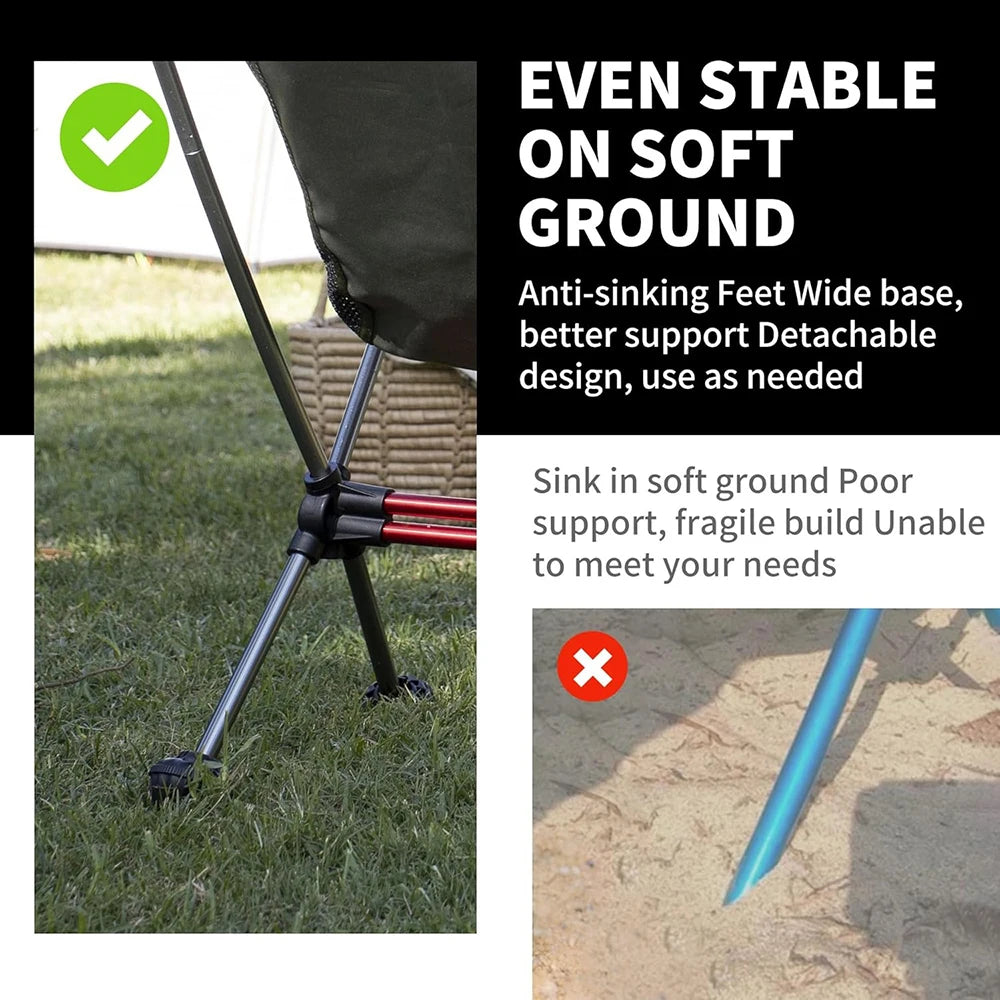 Naturehike Ultralight Portable Folding Camping Chair With Anti Sinking Feet