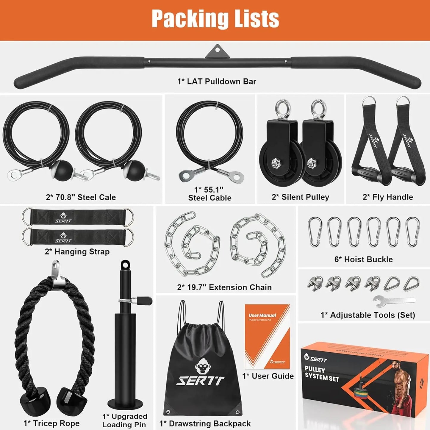 Home Gym Pulley System For Tricep Lat Pulldown Full Body