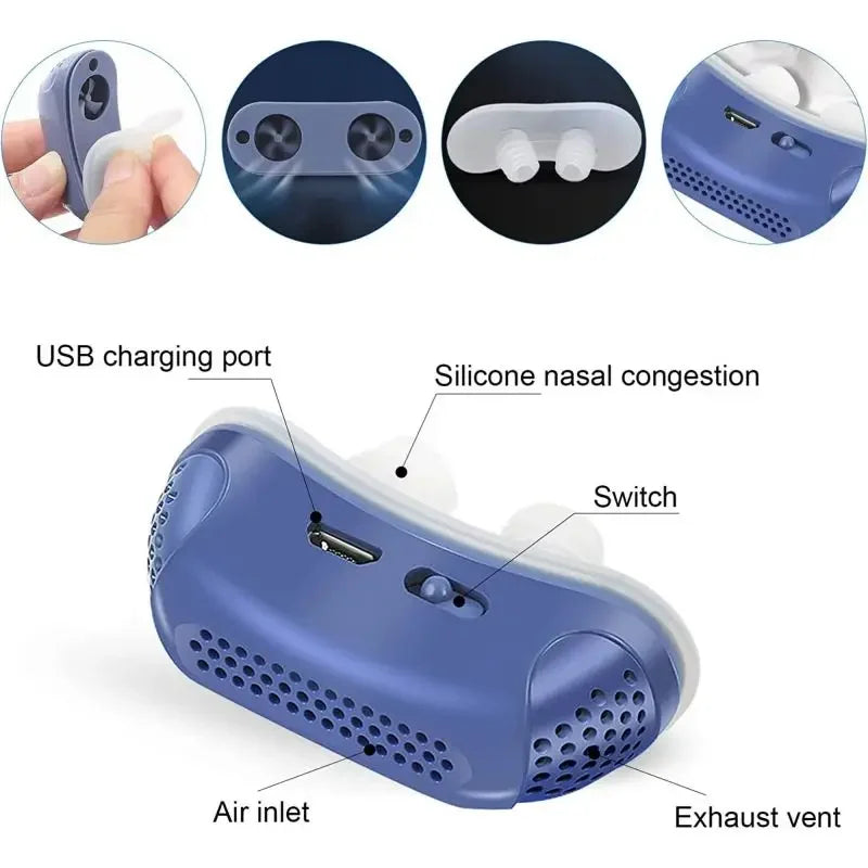 Electric Anti Snoring Device Adjustable Snore Reduction Solution