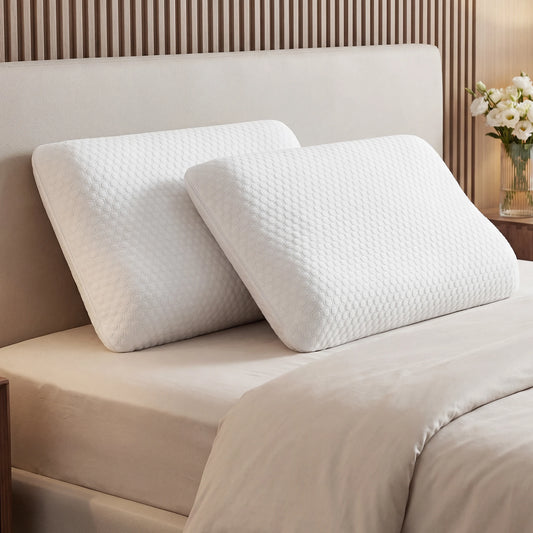 JHK Memory Foam Pillows Neck Support With Ventilated Cover