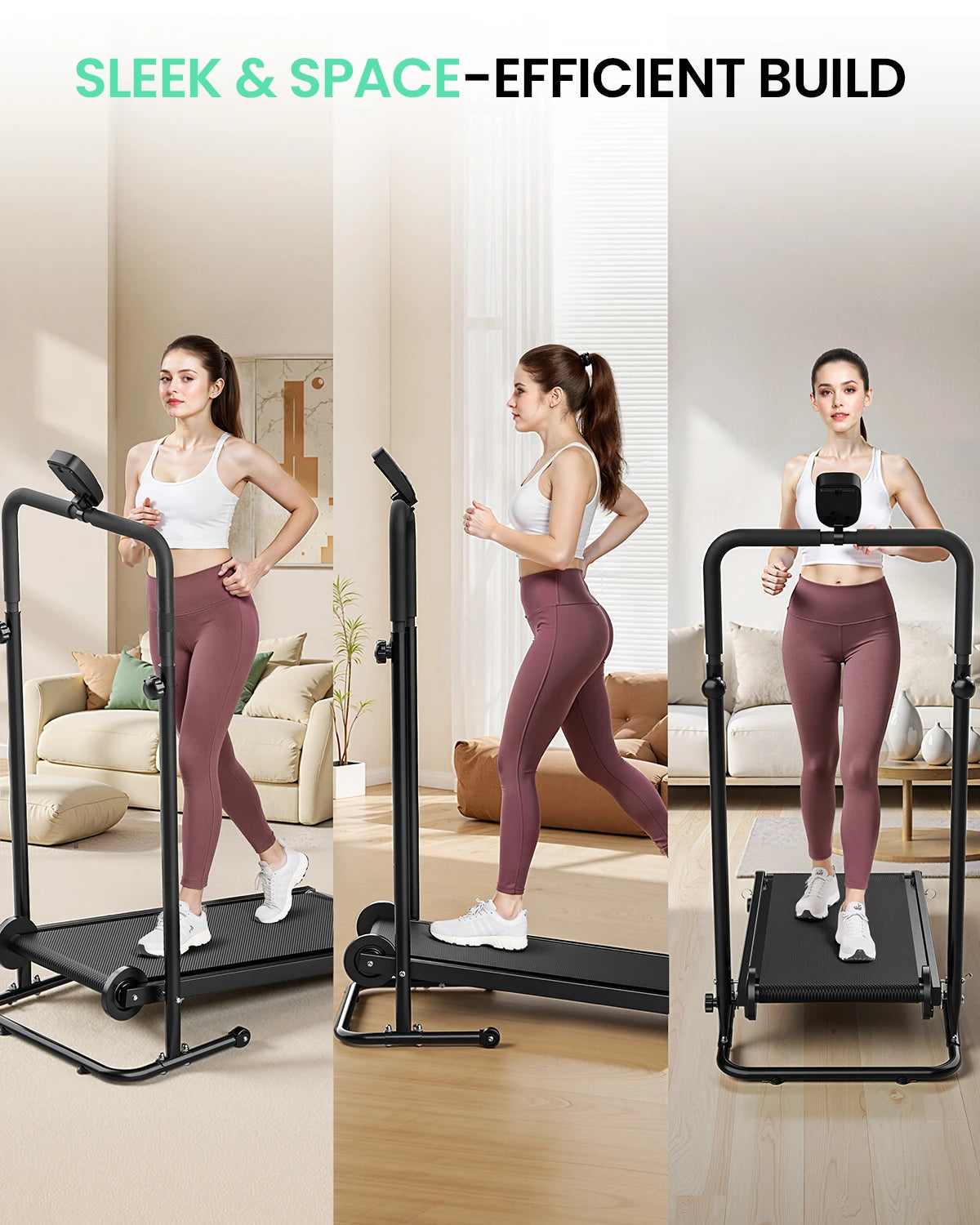 Non Electric Treadmill With Dual Flywheel And Fixed Incline LCD
