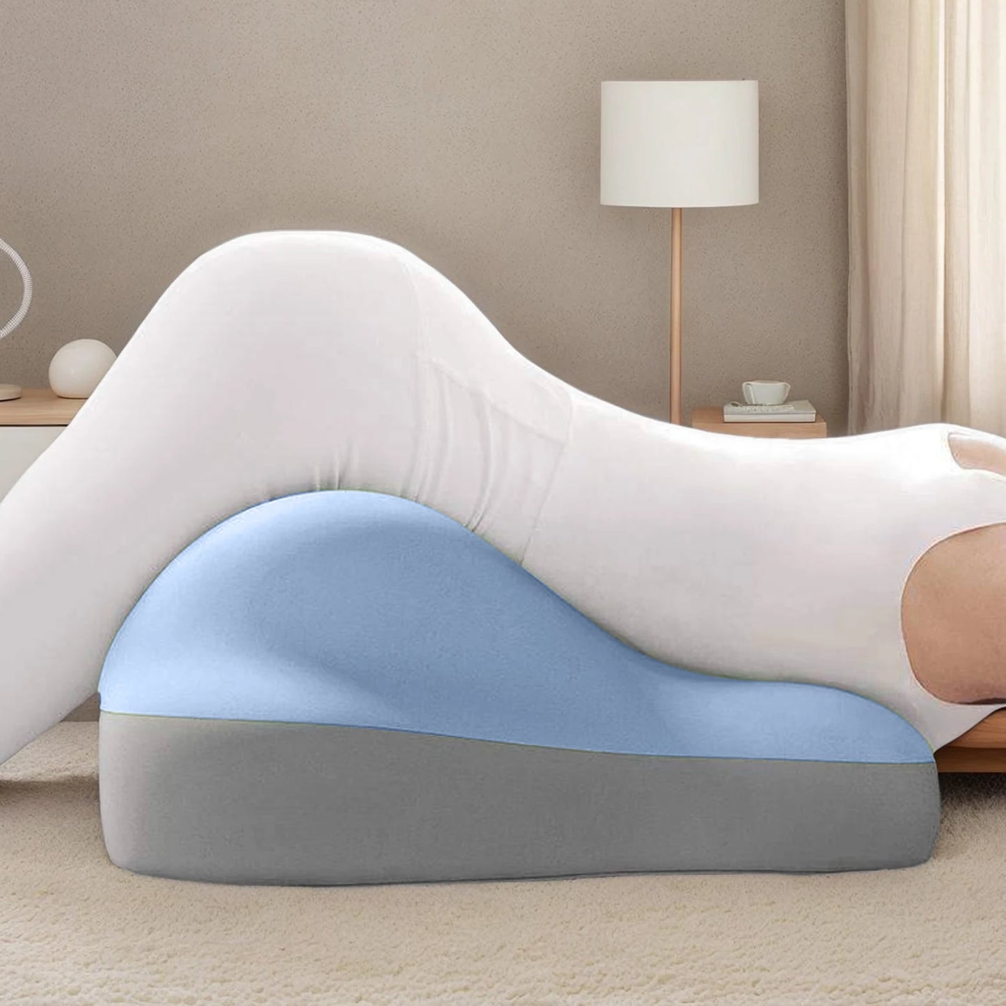 Ergonomic Memory Foam Bed Pillow for Sitting and Waist Support