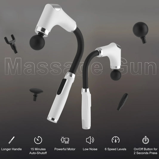 Long Handle Rechargeable Massage Gun For Deep Tissue Relief