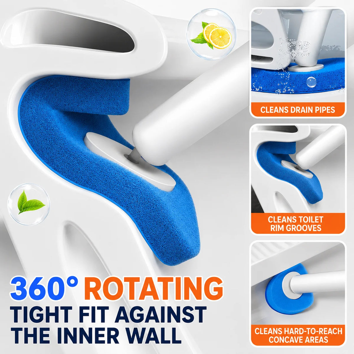 Joybos Touch Free Wall Mount Toilet Cleaning Wand With Pads