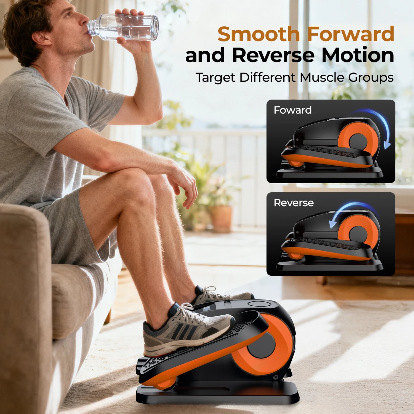 Under Desk Elliptical Machine With 3 Modes And 12 Speeds