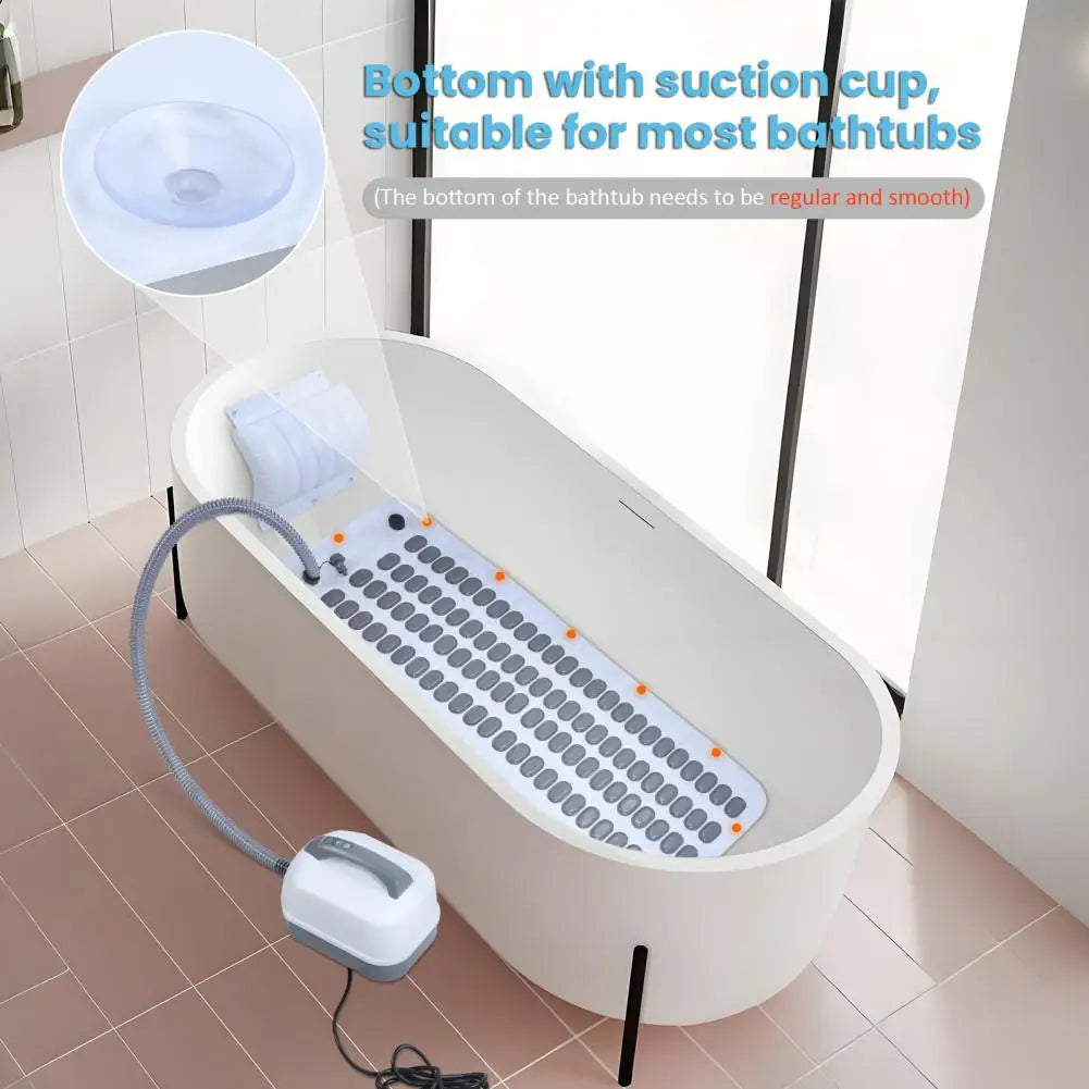 Portable Spa Bubble Bath Mat With Pillow And Remote Control