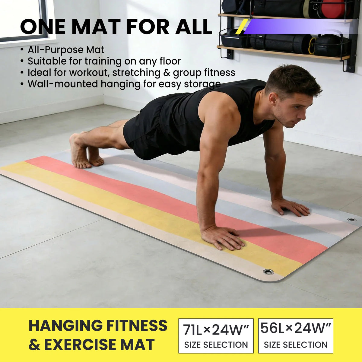 Non Slip Foldable Hanging Fitness Mat For Home Gym Workouts