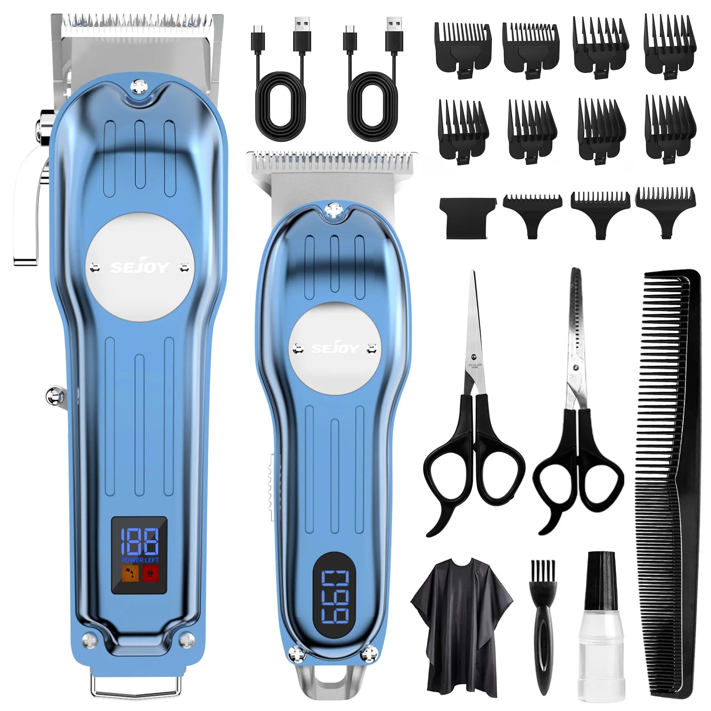 Sejoy Rechargeable Hair Clipper Combo Professional Trimmer Set for Barber